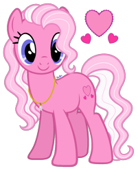 Size: 1240x1540 | Tagged: safe, artist:cherrycandi, imported from derpibooru, yours truly, earth pony, pony, base used, cutie mark, female, g3, g3 to g4, g4, generation leap, jewelry, necklace, not pinkie pie, pink, simple background, solo, transparent background