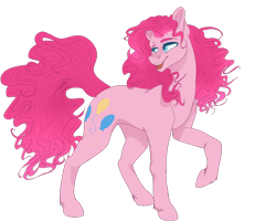 Size: 1280x1024 | Tagged: safe, artist:copshop, imported from derpibooru, part of a set, pinkie pie, earth pony, pony, female, mare, open mouth, raised hoof, simple background, smiling, solo, transparent background