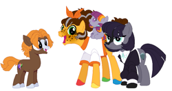 Size: 873x466 | Tagged: safe, artist:teafrown, imported from derpibooru, cheese sandwich, maud pie, oc, oc:berry twist, oc:burned pumpkin, earth pony, pony, alternate design, base used, colt, family, female, filly, male, maudwich, offspring, parent:cheese sandwich, parent:maud pie, parents:maudwich, shipping, straight