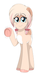 Size: 1000x1800 | Tagged: safe, artist:aarondrawsarts, imported from derpibooru, oc, oc only, oc:daisy cakes, deer, deer pony, original species, derpibooru community collaboration, 2021 community collab, simple background, smiling, smiling at you, solo, transparent background, underhoof, waving