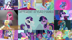 Size: 1958x1102 | Tagged: safe, edit, edited screencap, editor:quoterific, imported from derpibooru, screencap, aloe, applejack, berry punch, berryshine, fine line, fluttershy, lyra heartstrings, lyrica lilac, maxie, perfect pace, pinkie pie, princess cadance, princess celestia, princess luna, rainbow dash, rarity, serena, twilight sparkle, zephyr breeze, alicorn, between dark and dawn, flutter brutter, it isn't the mane thing about you, magical mystery cure, make new friends but keep discord, newbie dash, party of one, season 1, season 2, season 3, season 4, season 5, season 6, season 7, season 9, simple ways, the cutie pox, the last problem, the lost treasure of griffonstone, spoiler:s09, 80s princess luna, alternate hairstyle, applejewel, clothes, coronation dress, dress, mane six, manebow sparkle, pinkamena diane pie, punk, punklestia, raripunk, second coronation dress, twilight sparkle (alicorn)