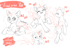 Size: 3940x2664 | Tagged: safe, artist:lightning-stars, artist:ls_skylight, imported from derpibooru, oc, alicorn, earth pony, pegasus, pony, unicorn, any gender, any race, commission, macro, macro/micro, micro, sketch, ych example, ych sketch, your character here