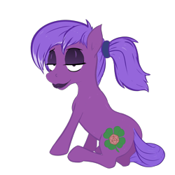 Size: 3000x3000 | Tagged: safe, artist:stoopedhooy, derpibooru exclusive, imported from derpibooru, oc, oc only, oc:little chance, earth pony, pony, derpibooru community collaboration, 2021 community collab, cutie mark, lidded eyes, lipstick, looking at you, looking back, makeup, simple background, smiling, smirk, solo, transparent background