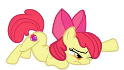 Size: 845x475 | Tagged: safe, artist:gmaplay, imported from derpibooru, apple bloom, earth pony, pony, apple bloom's bow, ass up, bow, cutie mark, face down ass up, hair bow, simple background, transparent background