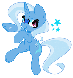 Size: 2219x2345 | Tagged: safe, artist:kindakismet, imported from derpibooru, trixie, pony, female, high res, looking at you, mare, simple background, smiling, solo, stars, white background