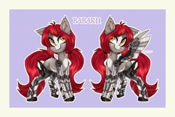 Size: 6000x4000 | Tagged: safe, artist:_spacemonkeyz_, imported from derpibooru, oc, oc only, oc:babaru, cyborg, earth pony, pony, amputee, artificial wings, augmented, prosthetic limb, prosthetic wing, prosthetics, solo, torn ear, wings