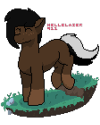 Size: 1200x1500 | Tagged: safe, artist:hellblazer911, imported from derpibooru, oc, oc only, earth pony, pony, eyes closed, female, freckles, mare, pixel art, simple background, smiling, solo, transparent background