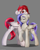 Size: 2400x3000 | Tagged: safe, artist:skitsniga, oc, oc only, oc:loki smile, oc:melody smile, pegasus, pony, eyes closed, female, male, mare, oc x oc, raised hoof, shipping, stallion, wings