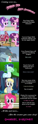 Size: 2000x6450 | Tagged: safe, artist:mlp-silver-quill, imported from derpibooru, coco pommel, derpy hooves, pinkie pie, soarin', starlight glimmer, sugar belle, earth pony, pegasus, pony, unicorn, comic:pinkie pie says goodnight, absurd resolution, comic, coming soon, our town, sweet apple acres