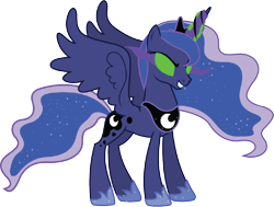 Size: 824x622 | Tagged: safe, artist:jmmiho, princess luna, alicorn, pony, luna eclipsed, clipart, clothes, corrupted, corrupted luna, corruptuna, dark equestria, dark luna, dark magic, dark princess, dark queen, dark world, darkuna, evil luna, eviluna, female, glowing eyes, glowing horn, horn, jewelry, magic, peytral, pinclipart, possessed, possesstuna, regalia, shoes, simple background, solo, sombra eyes, tiara, transparent background, tyrant luna