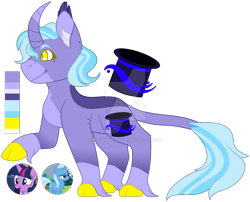 Size: 1920x1553 | Tagged: safe, artist:restlessrenegade1, imported from derpibooru, trixie, twilight sparkle, oc, oc only, classical unicorn, unicorn, cloven hooves, curved horn, deviantart watermark, ear fluff, female, freckles, horn, leonine tail, lesbian, magical lesbian spawn, obtrusive watermark, offspring, parent:trixie, parent:twilight sparkle, parents:twixie, raised hoof, reference sheet, shipping, simple background, smiling, solo focus, transparent background, twixie, unshorn fetlocks, watermark