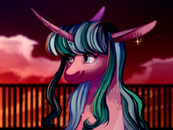 Size: 2000x1500 | Tagged: safe, artist:birdbiscuits, imported from derpibooru, oc, oc only, oc:bright lights, pony, unicorn, ear piercing, earring, female, jewelry, mare, piercing, solo