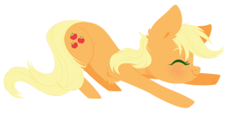 Size: 6006x3000 | Tagged: safe, artist:belka-sempai, imported from derpibooru, applejack, earth pony, pony, absurd resolution, chest fluff, cute, eyes closed, hatless, jackabetes, missing accessory, simple background, solo, stretching, transparent background