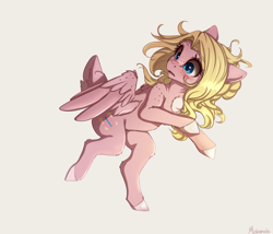 Size: 3072x2632 | Tagged: safe, artist:miokomata, imported from derpibooru, oc, oc only, oc:mio, hybrid, pegasus, pony, blushing, female, freckles, mare, shoulder freckles, simple background, solo, white background, wing freckles