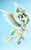 Size: 1600x2560 | Tagged: safe, artist:raphaeldavid, imported from derpibooru, vapor trail, pegasus, pony, belly, belly button, female, flying, mare, open mouth, smiling, solo, spread wings, wings