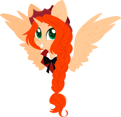 Size: 5000x4829 | Tagged: safe, artist:belka-sempai, imported from derpibooru, oc, oc only, pegasus, pony, braid, commission, happy, hat, pegasus oc, simple background, solo, transparent background, wings