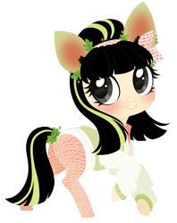 Size: 3172x4000 | Tagged: safe, artist:belka-sempai, imported from derpibooru, oc, oc only, earth pony, pony, bow, clothes, commission, earth pony oc, fishnets, hoodie, looking back, simple background, solo, tail bow, transparent background