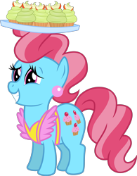 Size: 4000x5135 | Tagged: safe, artist:jeatz-axl, imported from derpibooru, cup cake, earth pony, pony, absurd resolution, apple, cupcake, female, food, grin, mare, simple background, smiling, solo, transparent background, vector