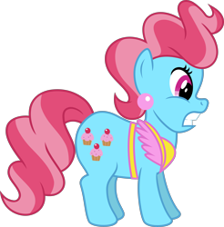 Size: 4000x4060 | Tagged: safe, artist:jeatz-axl, imported from derpibooru, cup cake, earth pony, pony, absurd resolution, female, mare, shocked, simple background, solo, transparent background, vector