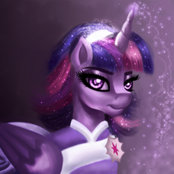 Size: 3169x3174 | Tagged: safe, artist:stormystica, imported from derpibooru, twilight sparkle, alicorn, pony, the last problem, clothes, coronation dress, dress, female, looking at you, second coronation dress, solo, twilight sparkle (alicorn)