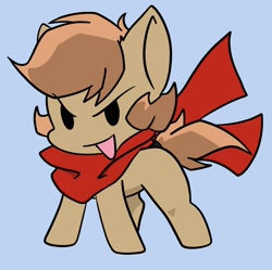 Size: 1328x1323 | Tagged: safe, artist:larrykitty, artist:php156, imported from derpibooru, oc, oc:himmel, earth pony, pony, clothes, colt, friday night funkin', male, scarf, solo, stylized