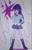 Size: 1403x2168 | Tagged: safe, artist:amyrosexshadowlover, imported from derpibooru, twilight sparkle, equestria girls, breasts, busty twilight sparkle, clothes, cute, cutie mark, cutie mark background, cutie mark on clothes, eyelashes, female, grin, high heels, legs, purple eyes, purple hair, purple skin, shoes, signature, skirt, smiling, socks, solo, traditional art, twiabetes