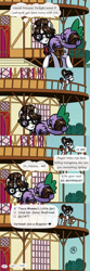 Size: 900x2700 | Tagged: safe, artist:pony4koma, imported from derpibooru, mayor mare, raven, spike, writing desk, dragon, earth pony, unicorn, bag, bedroom eyes, cute, female, glasses, gossip, hair bun, hug, implied kissing, interspecies, list, male, necktie, nervous sweat, older, older spike, ponyville, ravenspike, riding, saddle bag, secretary, shipping, siblings, sisters, sleeping, spikabetes, straight, town hall, winged spike, wings