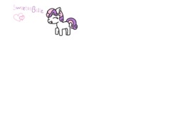 Size: 900x589 | Tagged: safe, artist:snowy-070, imported from derpibooru, sweetie belle, pony, unicorn, cute, diasweetes, eyes closed, female, filly, heart, high res, lowres, raised hoof, simple background, smiling, white background