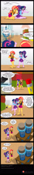 Size: 900x4633 | Tagged: safe, artist:niban-destikim, imported from derpibooru, sci-twi, sunset shimmer, twilight sparkle, human, comic:the shrinking project, equestria girls, barefoot, barefooting, book, comic, comic strip, commission, dialogue, feet, holding hands, lamp, micro, paper, pencil, speech bubble, table, test tube, together, word balloon