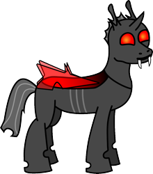 Size: 1052x1195 | Tagged: safe, artist:shifttgc, derpibooru exclusive, imported from derpibooru, oc, oc only, oc:shift changeling, changeling, derpibooru community collaboration, .ai available, 2021 community collab, changeling oc, fangs, gray mane, gray tail, horn, looking at you, male, png, red changeling, red eyes, red wings, simple background, solo, standing, transparent background, transparent wings, vector, wings