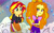 Size: 2000x1250 | Tagged: safe, artist:ktd1993, imported from derpibooru, adagio dazzle, sunset shimmer, eqg summertime shorts, equestria girls, pet project, rainbow rocks, female, gem, lesbian, shipping, siren gem, sunsagio