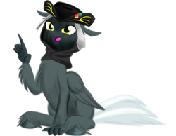 Size: 1800x1400 | Tagged: safe, artist:rockhoppr3, imported from derpibooru, oc, oc only, classical hippogriff, hippogriff, derpibooru community collaboration, 2021 community collab, hat, hood, simple background, solo, transparent background, tricorne