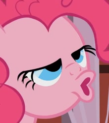 Size: 713x811 | Tagged: safe, imported from derpibooru, screencap, pinkie pie, pony, the last roundup, cropped, faic, great moments in animation, poggers, solo, wat
