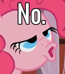 Size: 713x811 | Tagged: safe, edit, edited screencap, imported from derpibooru, screencap, pinkie pie, pony, the last roundup, cropped, faic, meme, no, reaction image, solo