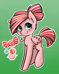 Size: 960x1200 | Tagged: safe, artist:midnightpremiere, imported from derpibooru, oc, oc only, oc:peppermint, oc:peppermint blush, pegasus, pony, female, freckles, gradient background, looking at you, mare, reference sheet, smiling, solo