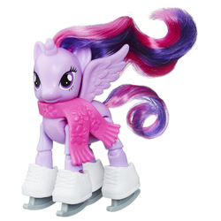 Size: 600x600 | Tagged: safe, imported from derpibooru, twilight sparkle, alicorn, pony, brushable, clothes, explore equestria, female, ice skating, irl, mare, photo, scarf, solo, toy, twilight sparkle (alicorn)