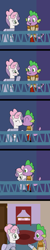 Size: 800x4000 | Tagged: safe, artist:platinumdrop, imported from derpibooru, spike, sweetie belle, cinderella, clothes, comic, dress, female, kissing, male, request, shipping, spikebelle, straight