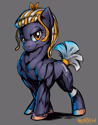Size: 1920x2442 | Tagged: safe, artist:blazingstred, imported from derpibooru, oc, oc only, oc:beatrice, earth pony, pony, bow, bracelet, earth pony oc, female, hair bow, jewelry, mare, muscles, muscular female, posing for photo, showing off, solo