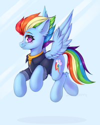Size: 1856x2320 | Tagged: safe, artist:jennyberry, imported from derpibooru, rainbow dash, pegasus, pony, season 9, the last problem, spoiler:s09, fluffy, older, older rainbow dash, solo