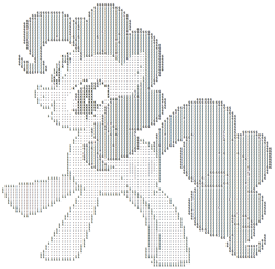 Size: 905x882 | Tagged: artist needed, safe, imported from derpibooru, pinkie pie, pony, ascii art, simple background, solo, transparent background