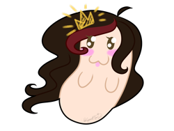 Size: 1600x1200 | Tagged: safe, artist:minelvi, imported from derpibooru, oc, oc only, pony, :p, blushing, chubbie, crown, jewelry, regalia, simple background, solo, tongue out, transparent background