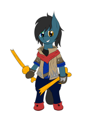 Size: 2624x3394 | Tagged: safe, artist:wapamario63, imported from ponybooru, oc, oc only, pony, semi-anthro, bipedal, clothes, dustbelief, male, simple background, solo, stallion, sword, transparent background, undertale, weapon