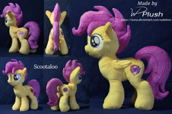 Size: 1980x1320 | Tagged: safe, artist:wdeleon, imported from derpibooru, scootaloo, pegasus, pony, craft, custom, female, filly, irl, multiple angles, photo, plushie, solo, standing, toy