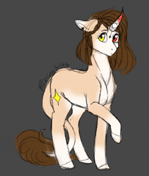 Size: 700x827 | Tagged: safe, artist:rcdesenhista, imported from derpibooru, oc, oc:auora, kirin, curved horn, horn, kirin hybrid, kirin oc, shy, sketch