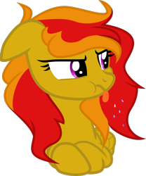 Size: 890x1070 | Tagged: safe, artist:sanybaby, derpibooru exclusive, imported from derpibooru, oc, oc only, oc:sunrise flair, pegasus, pony, base used, female, lying down, raspberry, screencap reference, solo, tongue out