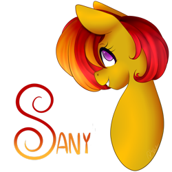 Size: 2449x2449 | Tagged: safe, artist:beashay, imported from derpibooru, oc, oc only, oc:sunrise flair, pegasus, pony, big ears, bust, female, portrait, simple background, smiling, solo, solo female, transparent background