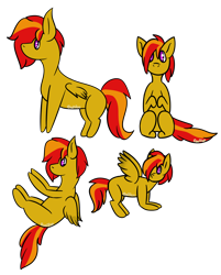 Size: 1258x1561 | Tagged: safe, artist:lamb-shack, imported from derpibooru, oc, oc only, oc:sunrise flair, pegasus, pony, big ears, female, simple background, sitting, solo, solo female, standing, transparent background