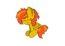 Size: 1414x1000 | Tagged: safe, artist:tempest divine, imported from derpibooru, oc, oc only, oc:sunrise flair, pegasus, pony, big ears, female, scrunchy face, simple background, sitting, solo, solo female, transparent background