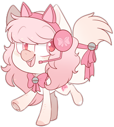 Size: 2256x2516 | Tagged: safe, artist:jetjetj, imported from derpibooru, part of a set, oc, oc only, oc:nyantendo, earth pony, pony, chibi, commission, female, headphones, mare, neck bow, simple background, solo, transparent background, ych result