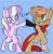 Size: 1514x1536 | Tagged: safe, artist:larrykitty, artist:php156, imported from derpibooru, diamond tiara, oc, oc:himmel, earth pony, pony, semi-anthro, armpits, bipedal, chest fluff, clothes, colt, female, filly, hoofbump, jewelry, male, open mouth, scarf, shoulder fluff, tiara